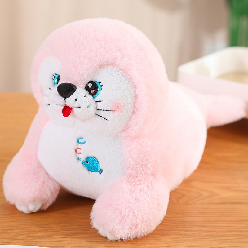 Cute Seal Plush Toy with Exquisite Facial Embroidery