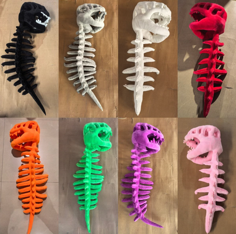Plush Toy with Colorful Dinosaur Skeleton Headgear-various color