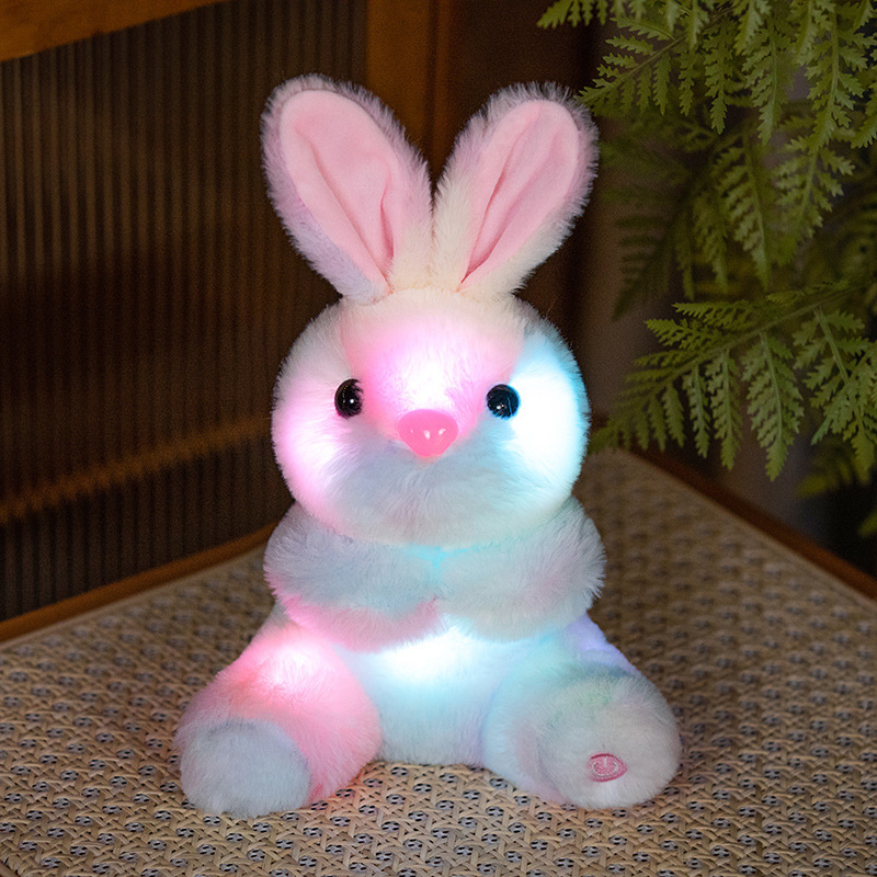 Glowing Sitting Rabbit Plush Toy sleeping style colorful color