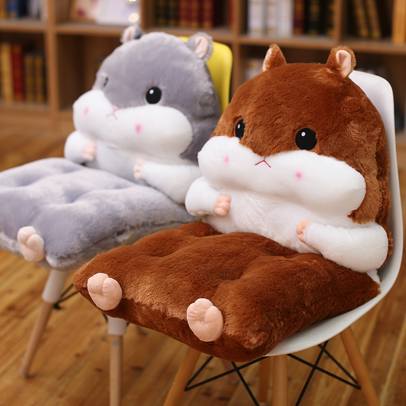 Hamster Plush Pillow with Built-in Seat Cushion and Backrest
