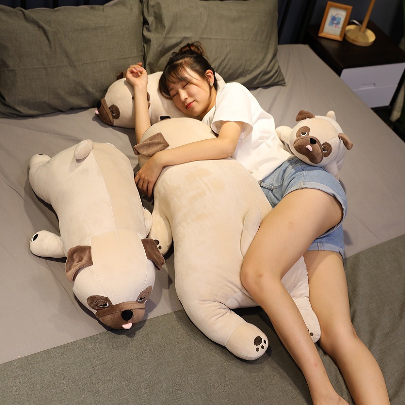 Realistic Pug Plush Toy, Cute Lying Down Dog Stuffed Toy