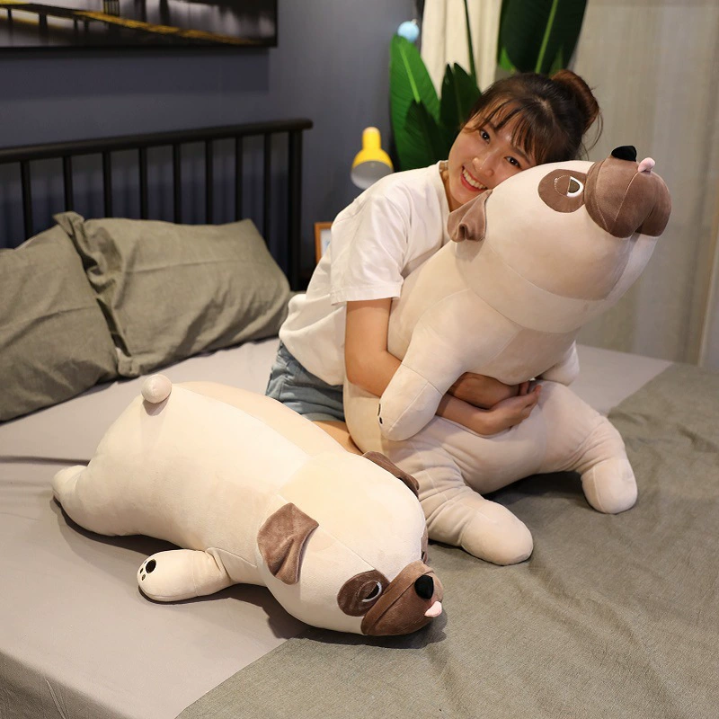 Realistic Pug Plush Toy, Cute Lying Down Dog Stuffed Toy