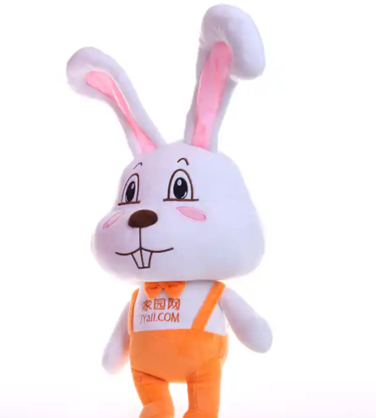 Custom Rabbit Mascot Plush Doll for Internet Company Corporate IP
